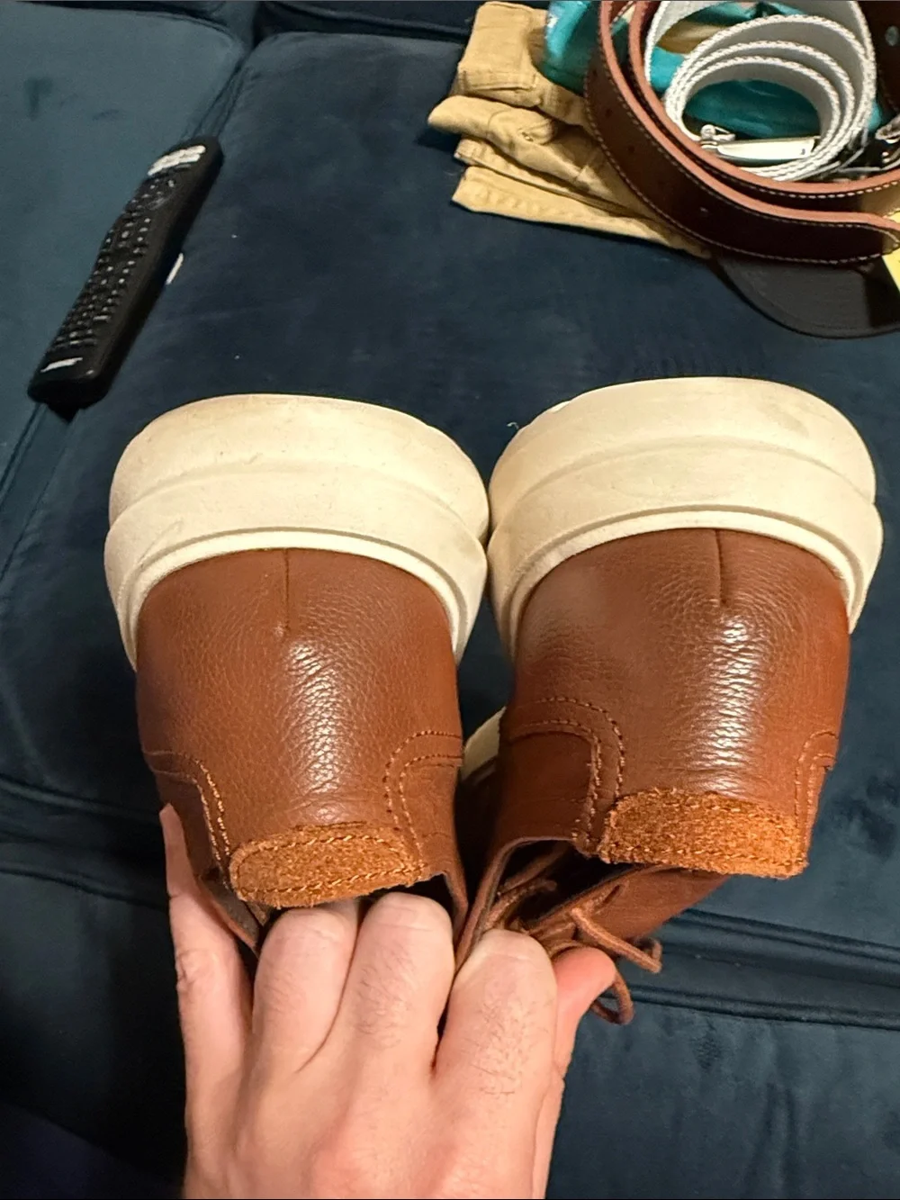 Cole Haan Tan Leather Chukka Boots with Cream Sole